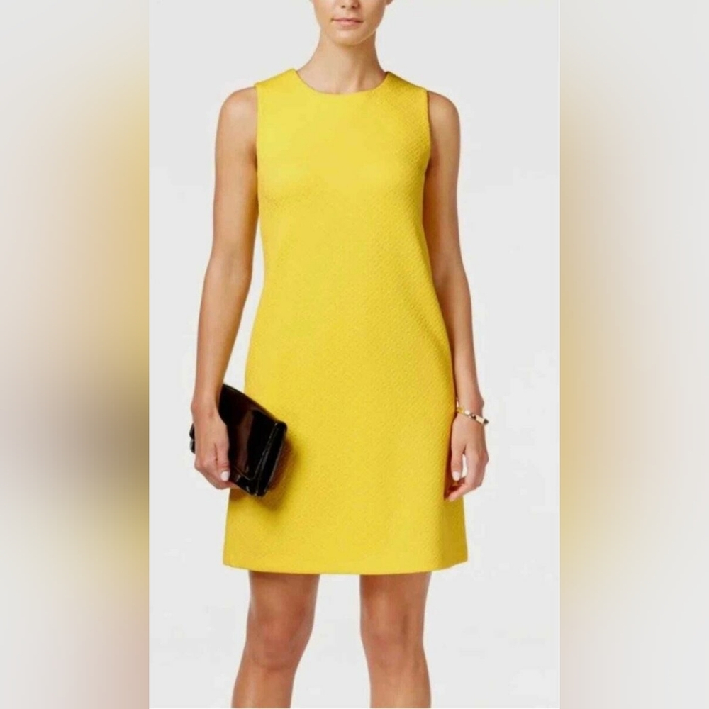 Tommy Hilfiger Elegant Sleeveless Sheath Yellow Dress Size:8 - Picture 10 of 10